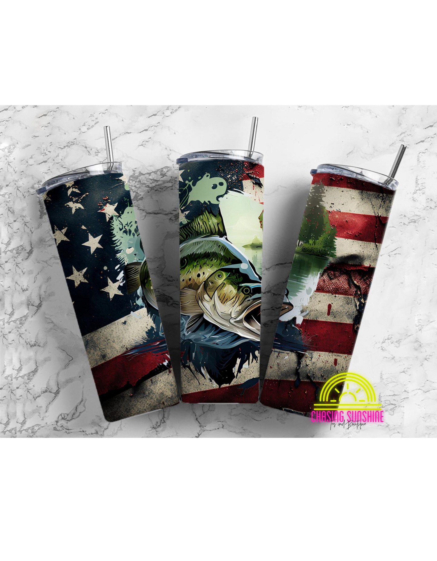 Bass Fish (American Flag)