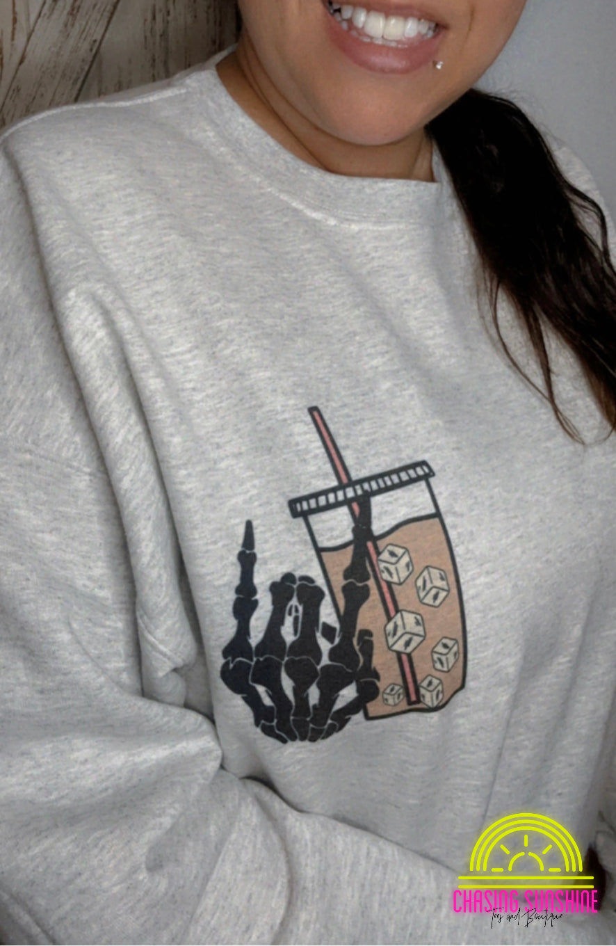 Fueled By Iced Coffee and Anxiety Crewneck
