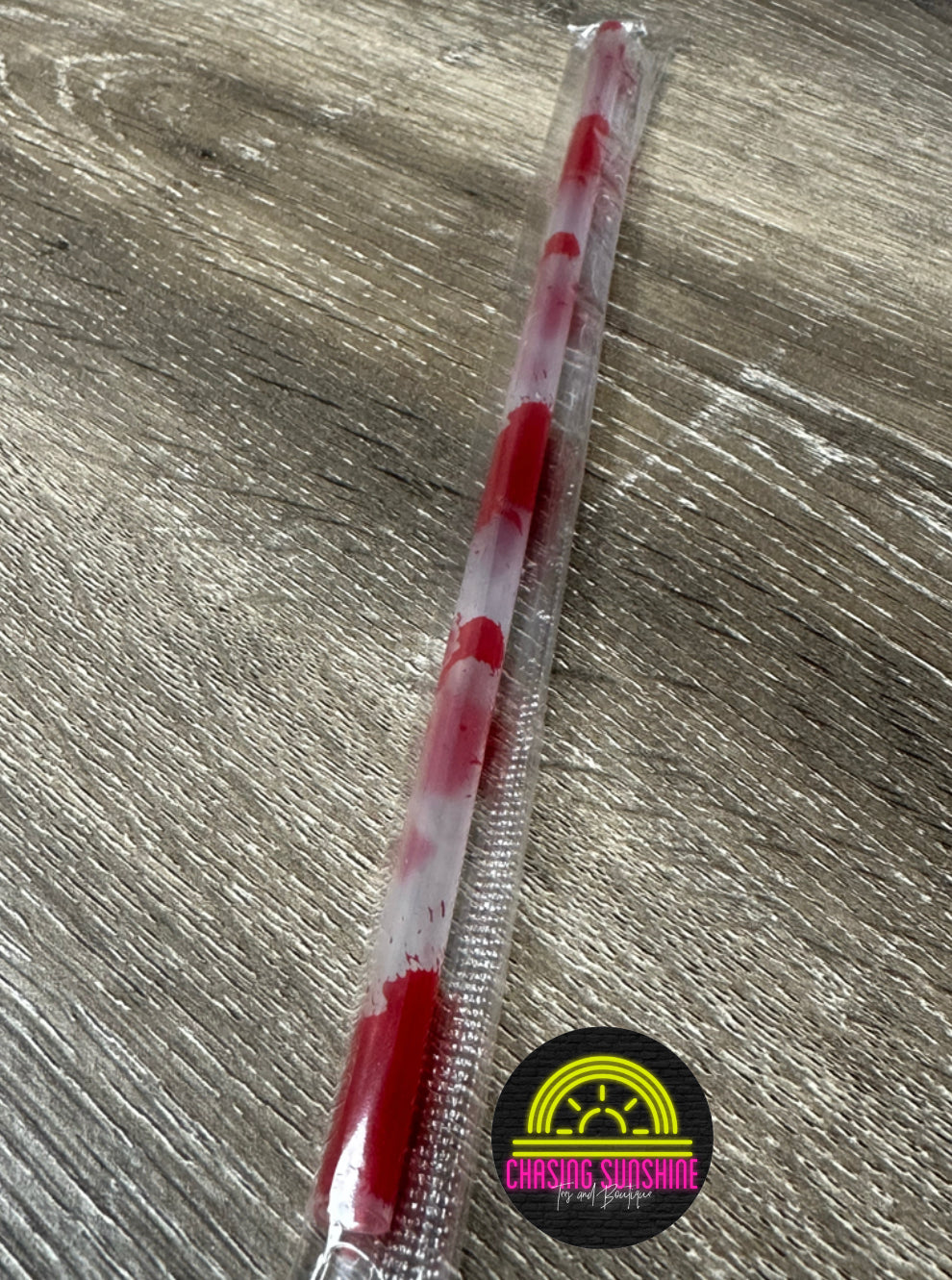 Blood Splatter Print 10" Reusable Plastic Straw
