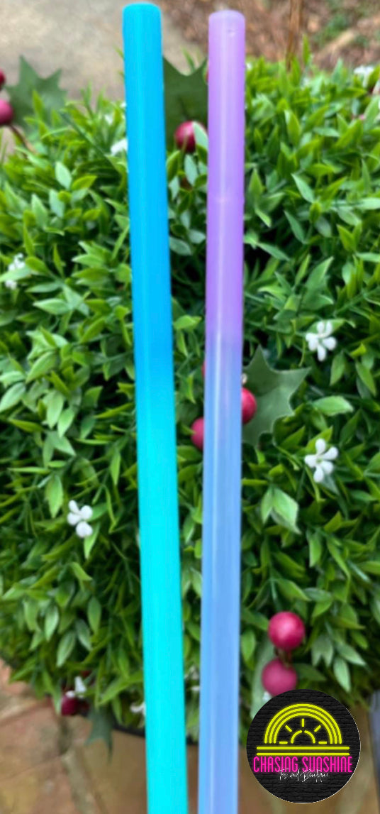 Blue to Purple Color Changing 10” Reusable Plastic Straw