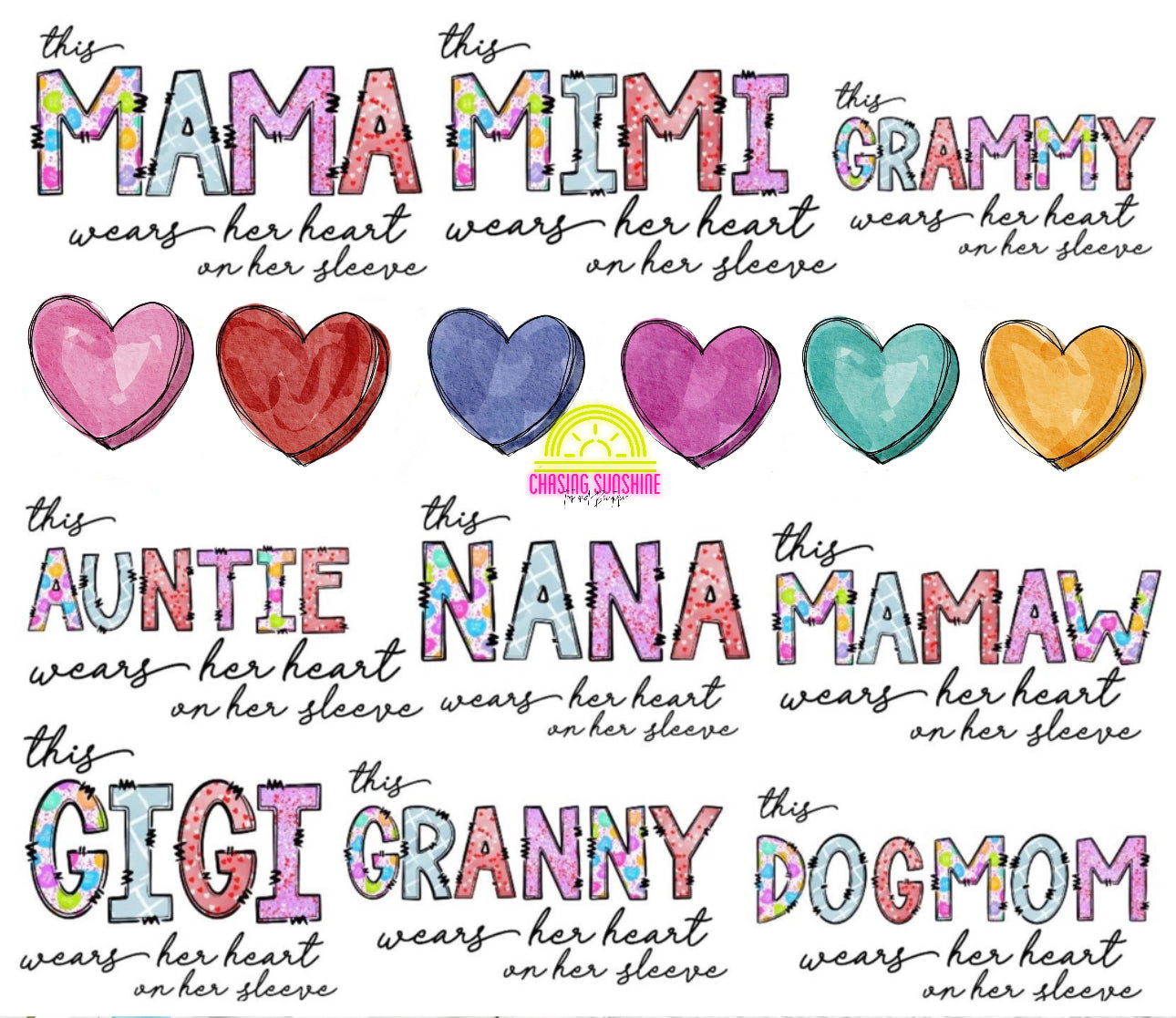 This Mama Wears Her Heart On Her Sleeve Crewneck